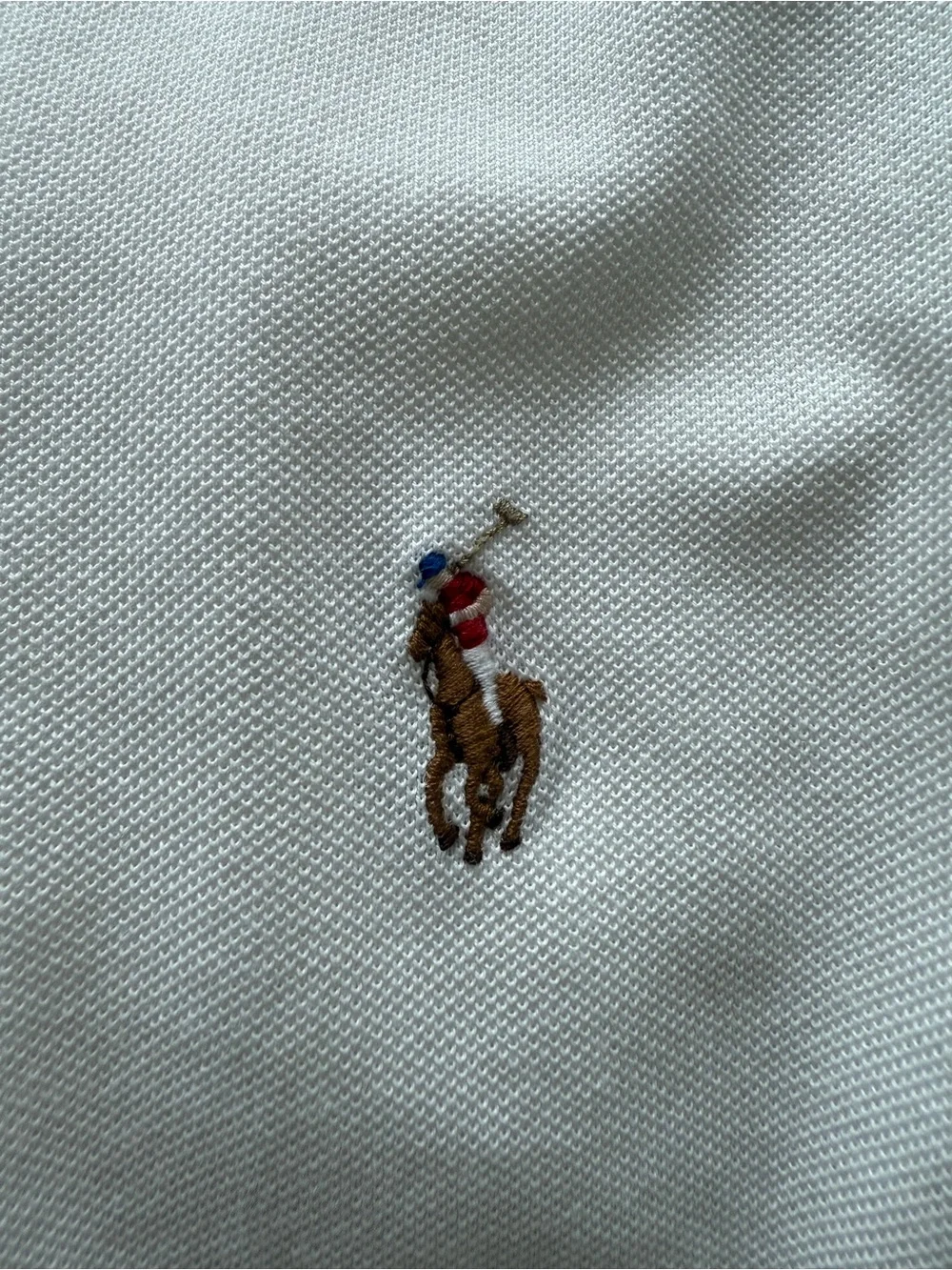 Ralph Lauren White Short-Sleeve Polo with Embroidered Pony